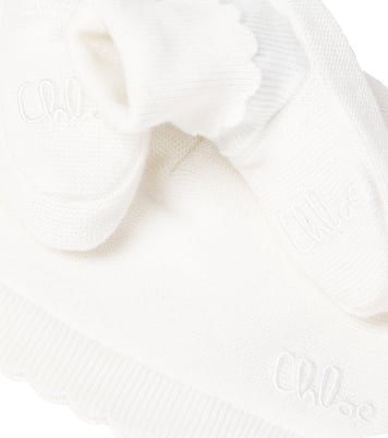 Baby set of cotton and cashmere beanie and booties | Chloé Kids