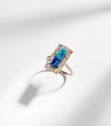 18kt gold ring with opal and diamonds | Suzanne Kalan