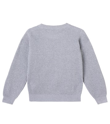 Ribbed-knit cotton-blend sweater | Brunello Cucinelli Kids
