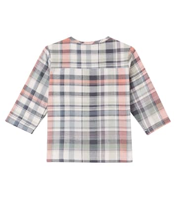 Baby Shelby checked cotton shirt | Wheat