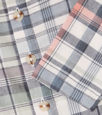 Baby Shelby checked cotton shirt | Wheat