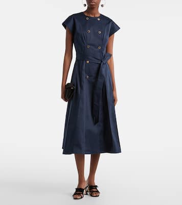 Cotton-blend sateen midi dress | Carolina Herrera