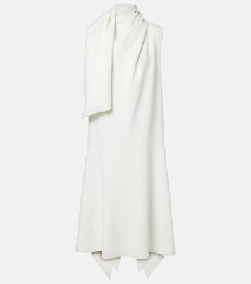 Loell scarf-detail asymmetric midi dress | Khaite
