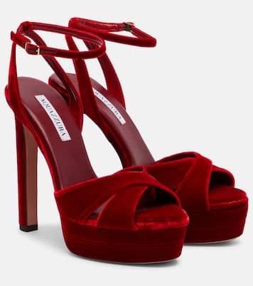Sandales Divine 130 à plateau en velours | Aquazzura