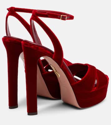 Sandales Divine 130 à plateau en velours | Aquazzura