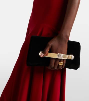 Bvlgari Tubogas缀饰天鹅绒手拿包 | Bvlgari