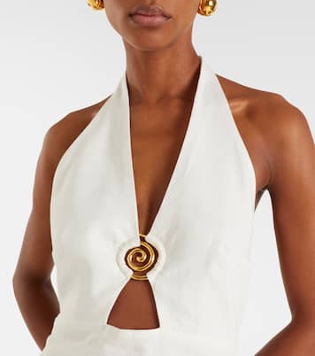 Clara cutout printed linen maxi dress | Cala de la Cruz