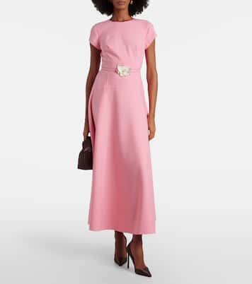 Vestido largo en mezcla de lana | Oscar de la Renta