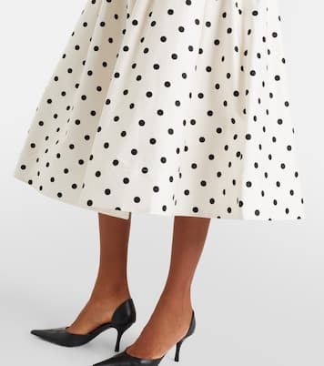Polka-dot off-shoulder cotton midi dress | Self-Portrait