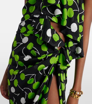 Ruched printed silk gown | Saint Laurent