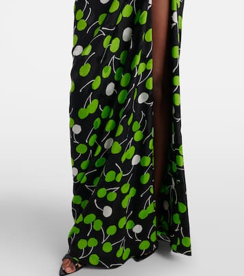 Ruched printed silk gown | Saint Laurent