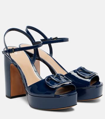 VLogo 115 patent leather platform sandals | Valentino Garavani