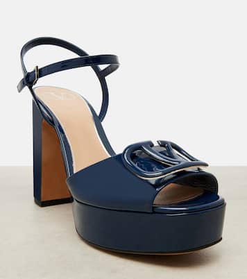 VLogo 115 patent leather platform sandals | Valentino Garavani