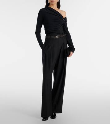 Lozea asymmetric ruched jersey top | Veronica Beard