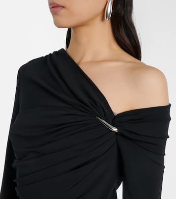 Lozea asymmetric ruched jersey top | Veronica Beard