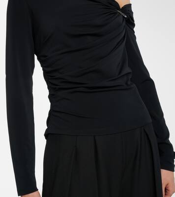 Lozea asymmetric ruched jersey top | Veronica Beard