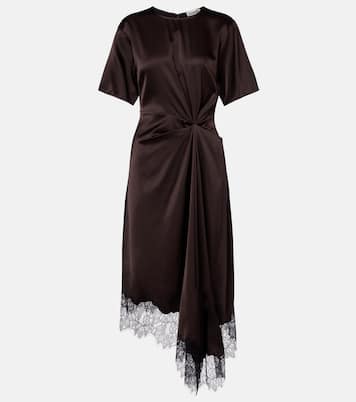 Sonoma lace-trimmed silk-blend midi dress | Staud