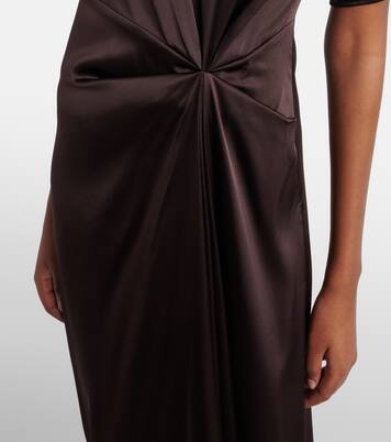 Sonoma lace-trimmed silk-blend midi dress | Staud