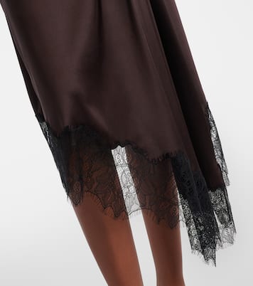 Sonoma lace-trimmed silk-blend midi dress | Staud