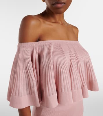 Luna knitted ruffled off-shoulder top | Zimmermann