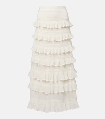 Luna ruffled tiered maxi skirt | Zimmermann