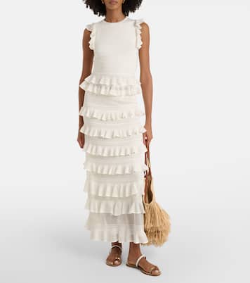 Luna ruffled tiered maxi skirt | Zimmermann