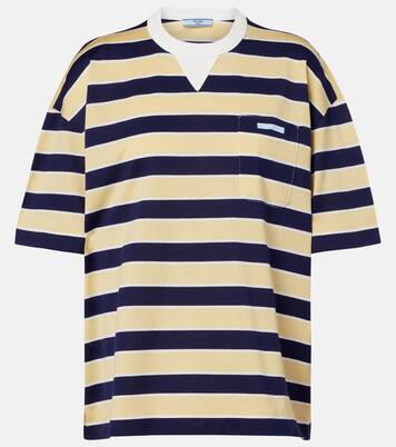 Striped cotton jersey T-shirt | Prada