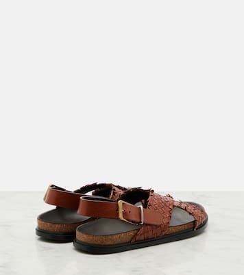 Buckle leather slingback sandals | The Row