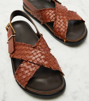 Buckle leather slingback sandals | The Row