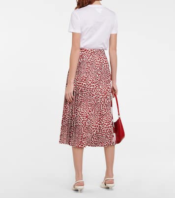 Jupe midi imprimée en crêpe | Prada