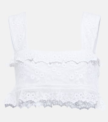 Mecelia anglaise cotton and silk crop top | Isabel Marant