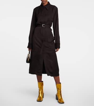 Abito midi in raso con cintura | Jil Sander