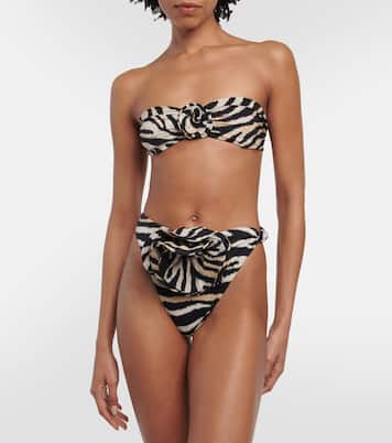 Zebra-print bandeau bikini top | Magda Butrym
