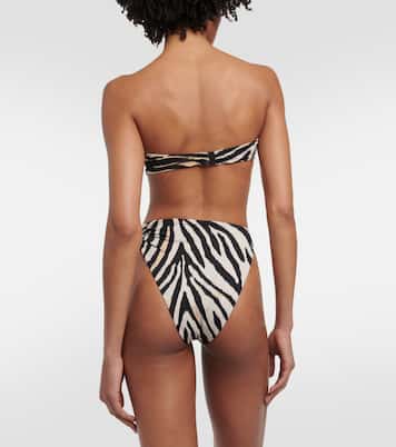 Zebra-print bandeau bikini top | Magda Butrym