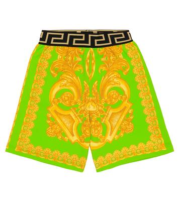 Barocco printed cotton shorts | Versace Kids