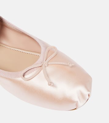 Ballerine in raso con logo | Miu Miu