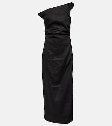 One-shoulder linen maxi dress | SIR