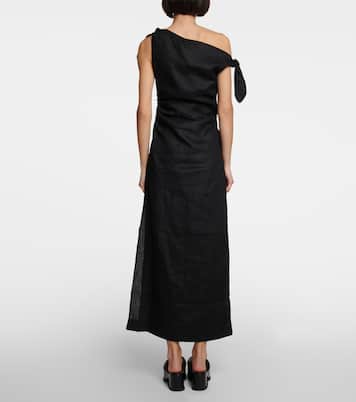 One-shoulder linen maxi dress | SIR