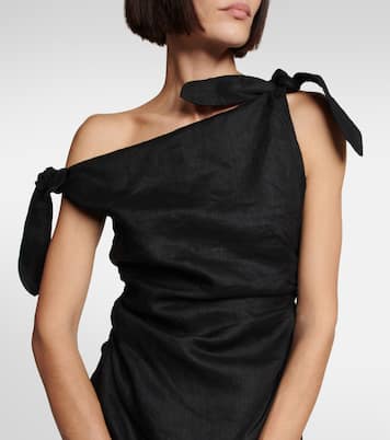 One-shoulder linen maxi dress | SIR
