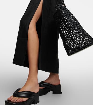 One-shoulder linen maxi dress | SIR
