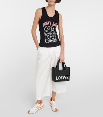 Cabas Paula's Ibiza Small en raphia à logo | Loewe