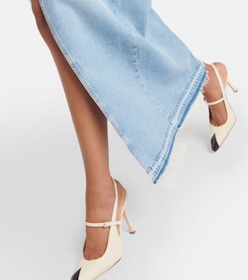 Jupe longue à clous en jean | Alessandra Rich