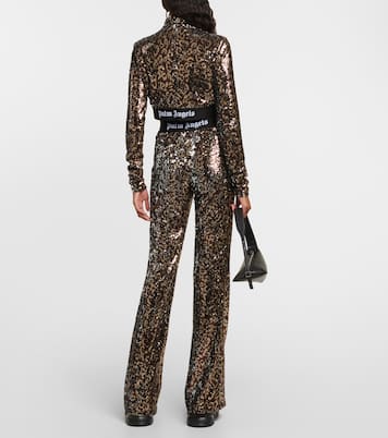 Mockneck sequined crop top | Palm Angels