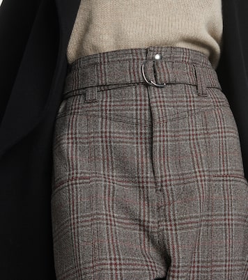 Checked high-rise virgin wool pants | Tod's