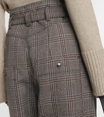 Checked high-rise virgin wool pants | Tod's