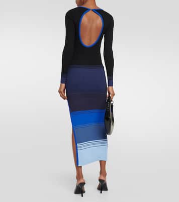 Edna striped ribbed-knit maxi dress | Staud