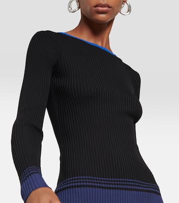 Edna striped ribbed-knit maxi dress | Staud