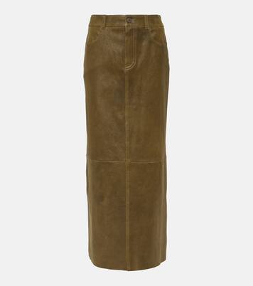 Falda midi Beth de piel | Stouls
