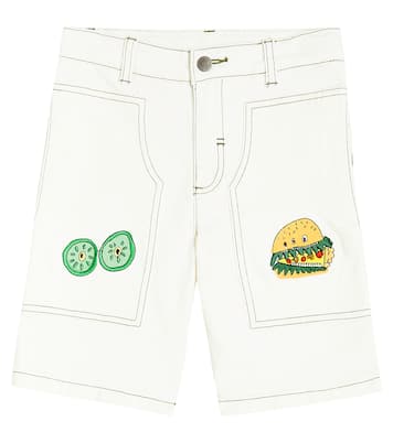 Shorts in misto cotone con ricamo | Stella McCartney Kids
