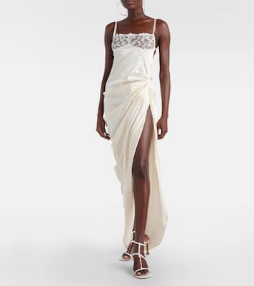 Vestido lencero La Saudade Brodée de satén | Jacquemus